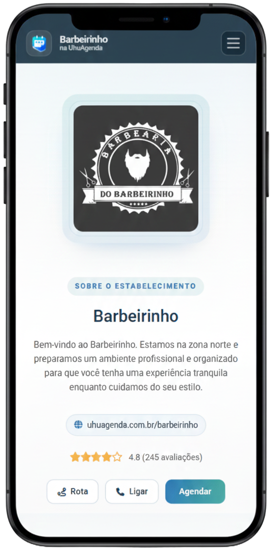 Página administrativa no celular