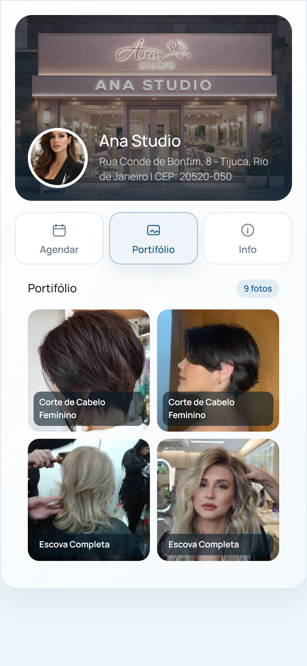 Fluxo de agendamento online da UhuAgenda para estética e beleza