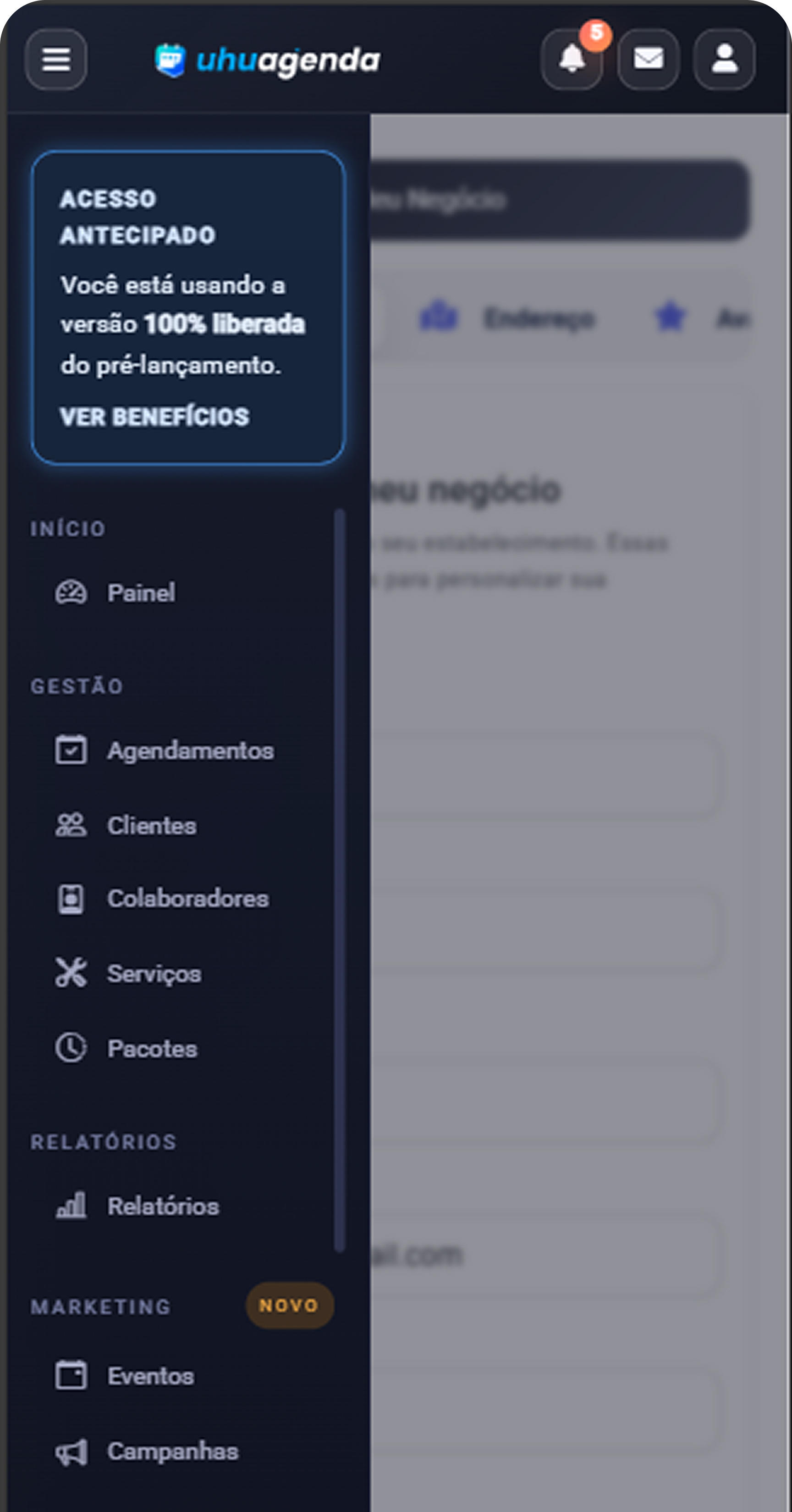 Mock do app UhuAgenda em smartphone